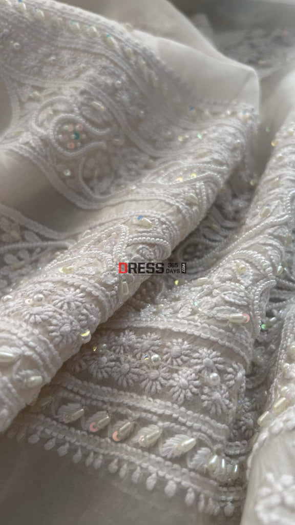 Organza Mukaish Chikankari Suit (Semi Formal Wear) Suits