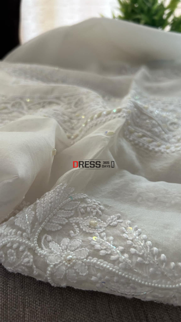 Organza Mukaish Chikankari Suit (Semi Formal Wear) Suits