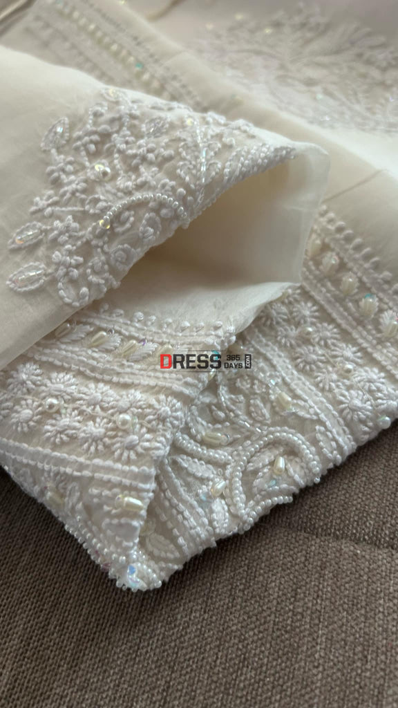 Organza Mukaish Chikankari Suit (Semi Formal Wear) Suits