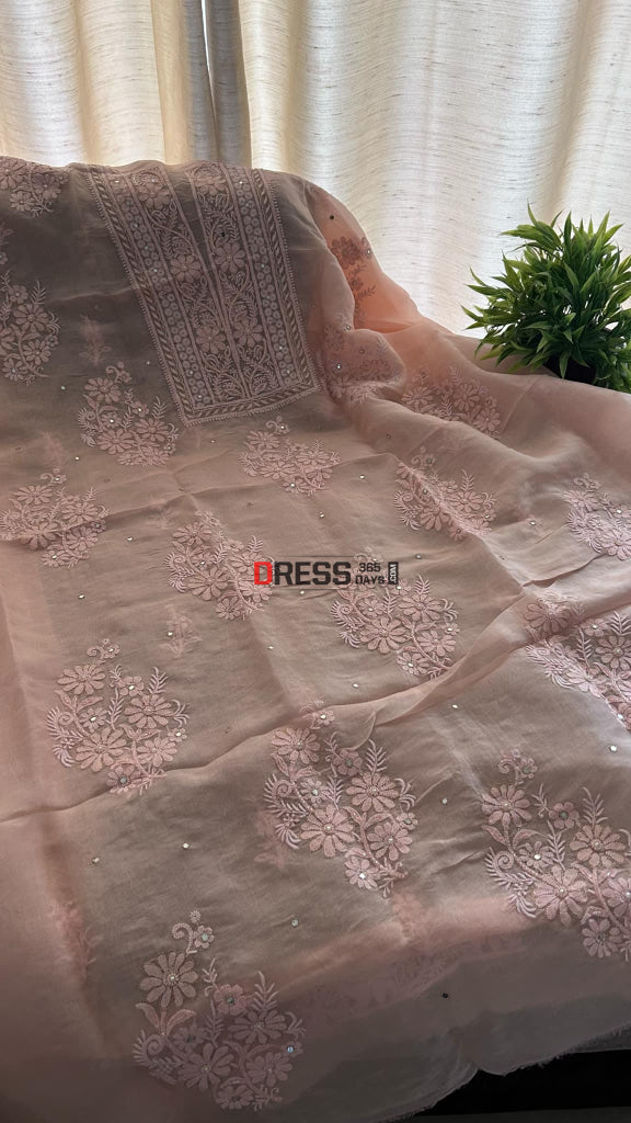 Pastel Pink Chikankari Suit (Semi Formal Wear) Suits