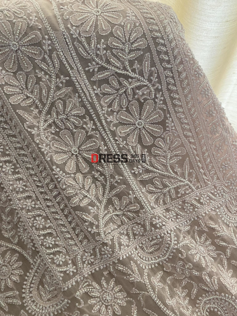 Pastel Pink Pearl Chikankari Suit Suits