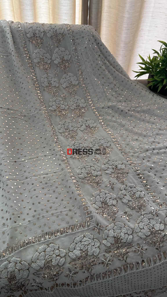 Pearl Kamdani Kurta Dupatta Set (Viscose Georgette) Chikankari Suits