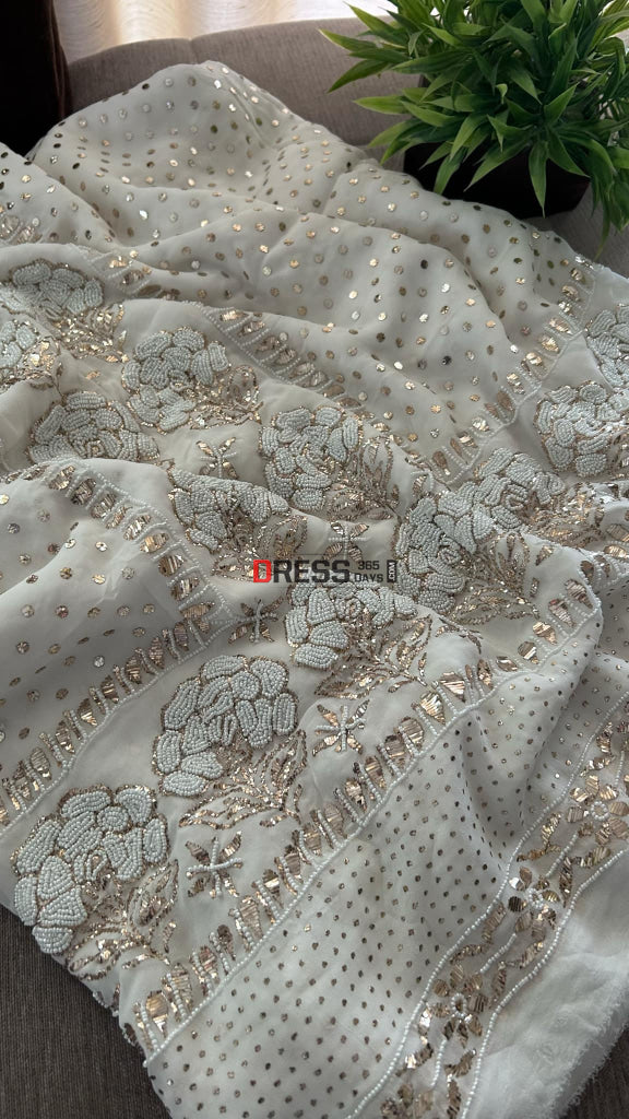 Pearl Kamdani Kurta Dupatta Set (Viscose Georgette) Chikankari Suits