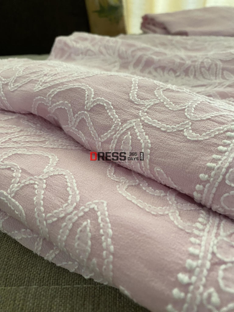 Powder Pink Lucknowi Chikankari Suit Suits