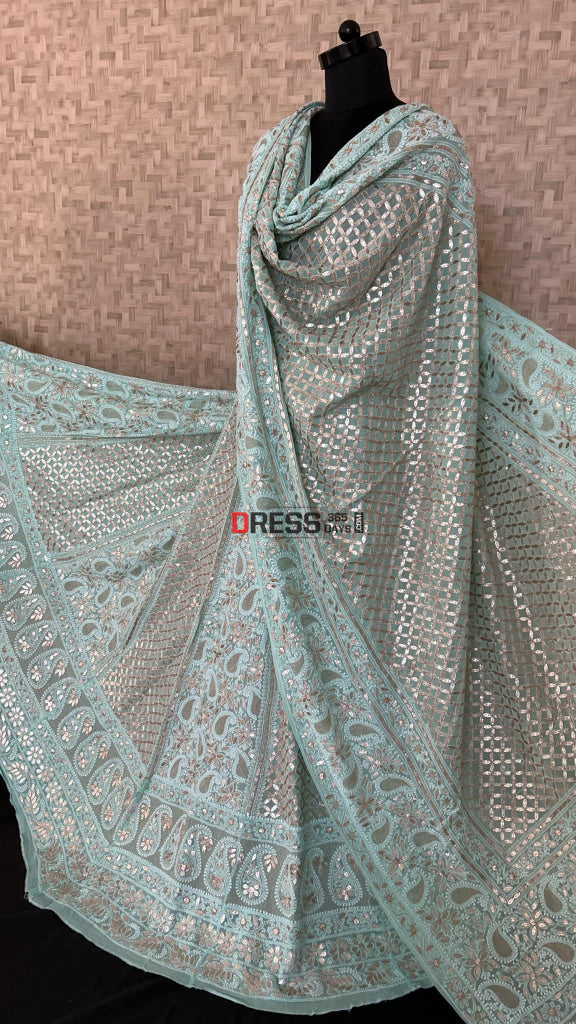 Sea Green Gota Patti Chikankari Lehenga Set