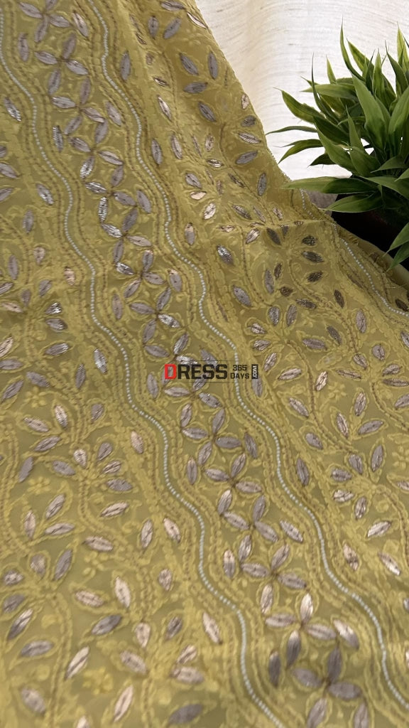 Yellow Pearl & Gota Patti Chikankari Suit Suits