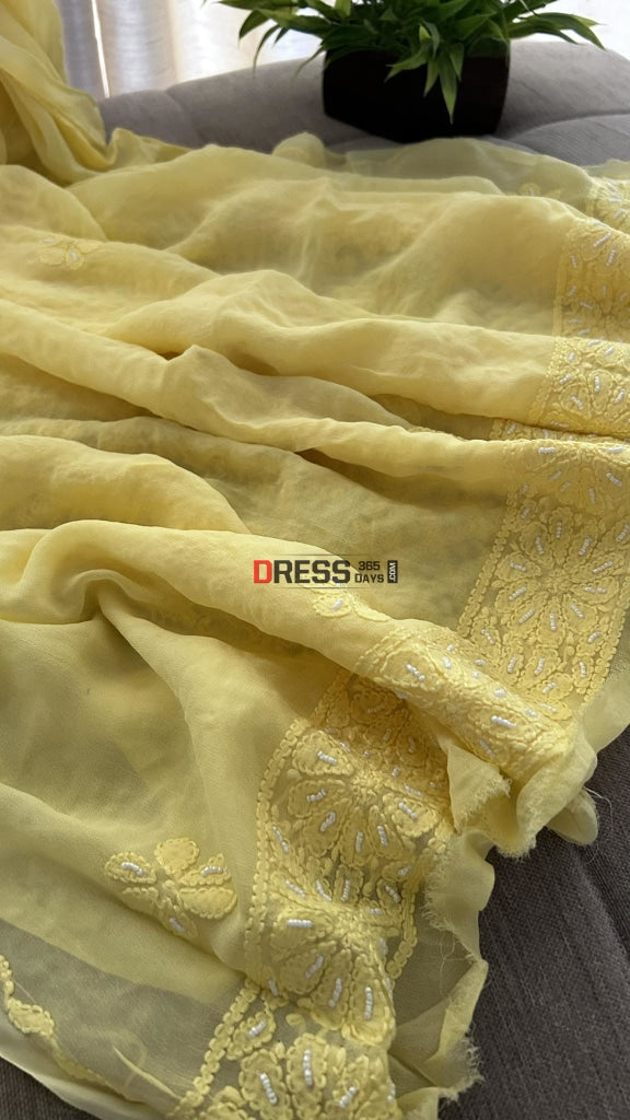 Yellow Pearl Lucknowi Chikankari Suit Suits