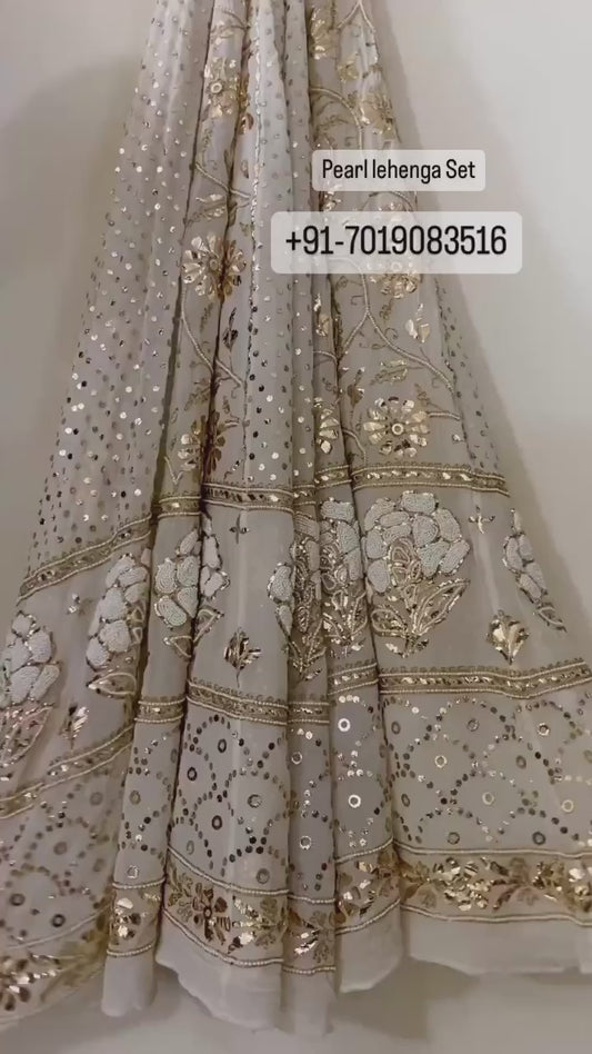 Ivory Pearl & Kamdani Lehenga Set