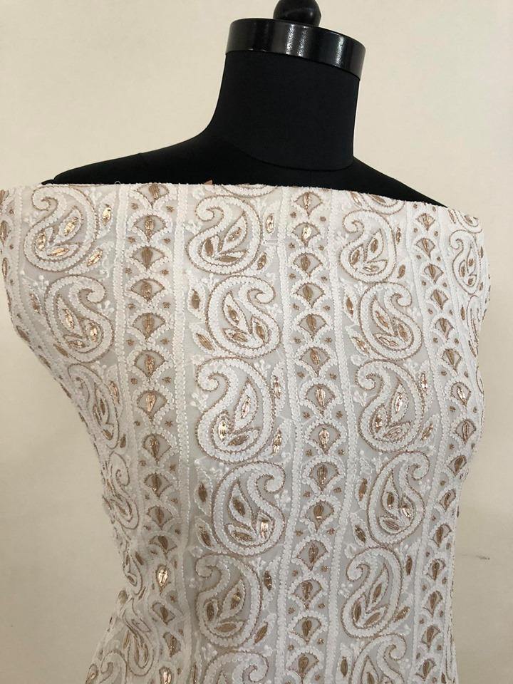 Off White Chikankari Gota Patti Suit - Dress365days