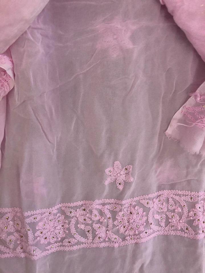 Pink Mukaish Lucknow Chikankari Suit - Dress365days