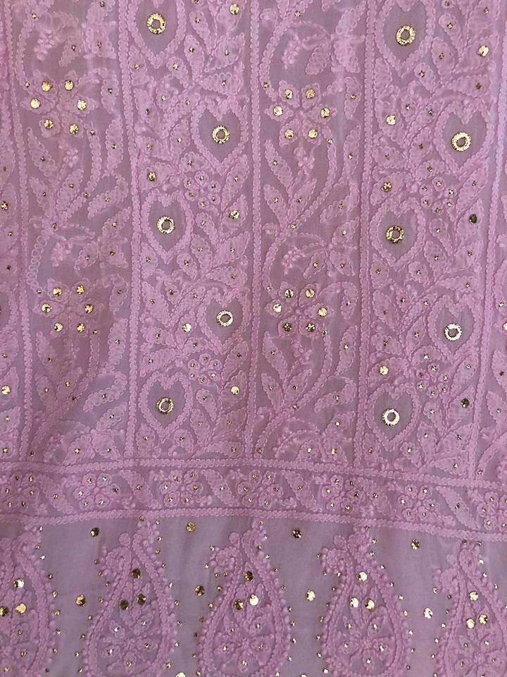 Pink Mukaish Lucknow Chikankari Suit - Dress365days