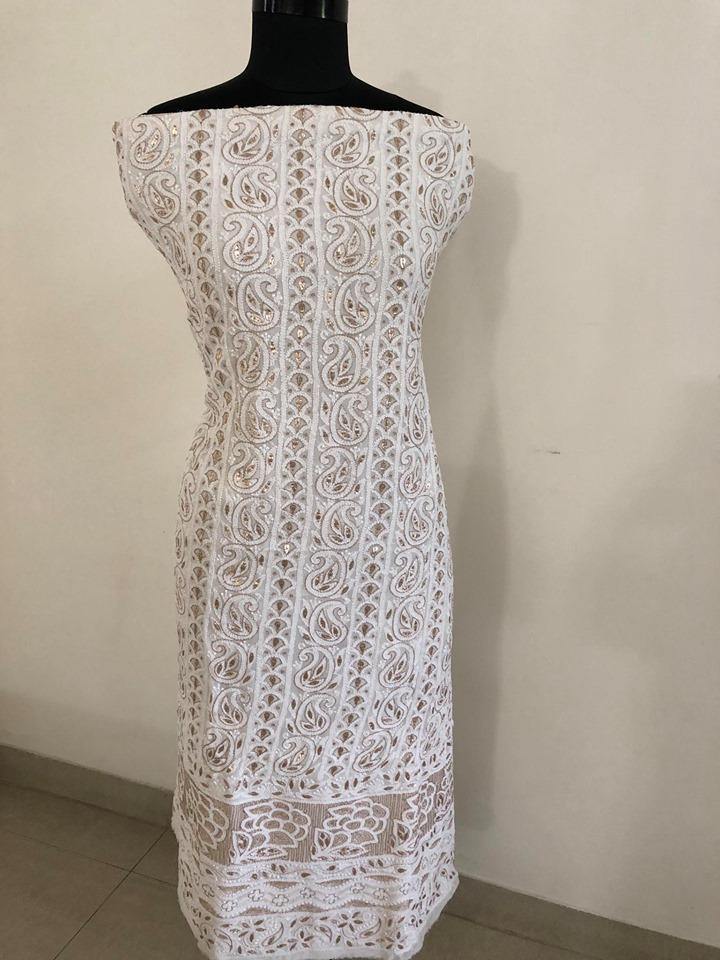 Off White Chikankari Gota Patti Suit - Dress365days