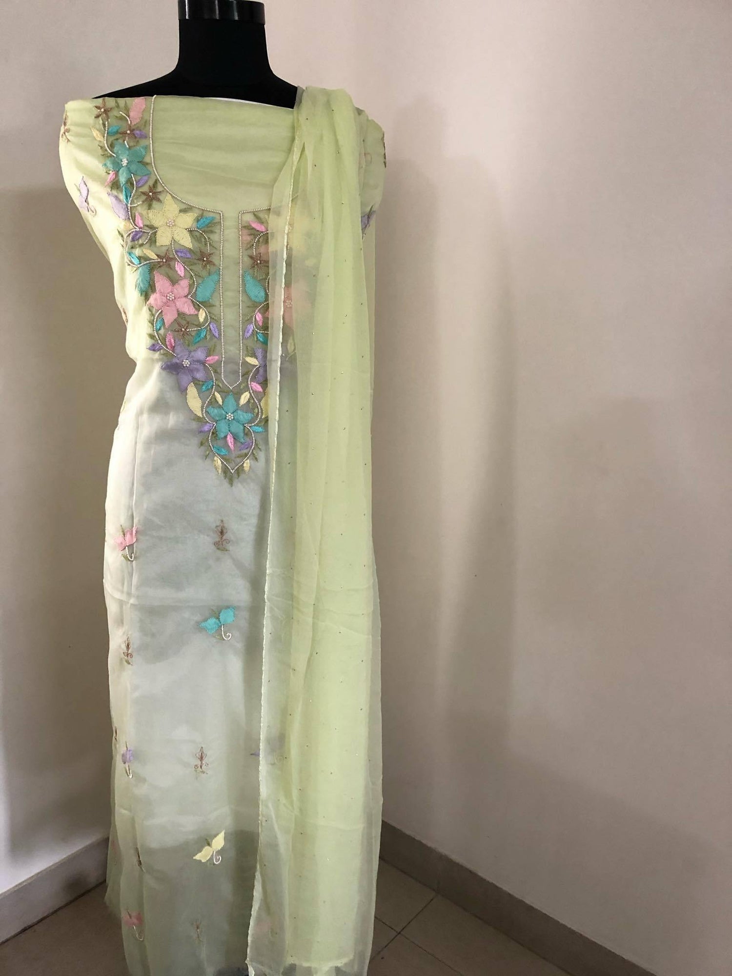 Organza Beads Parsi Ghara Suit - Dress365days