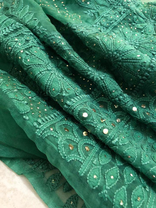 Organza Mukaish Chikankari Suit - Dress365days