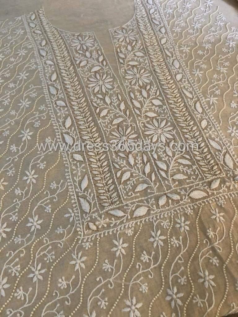 Tissue Chanderi Beads Chikankari Suit - Dress365days