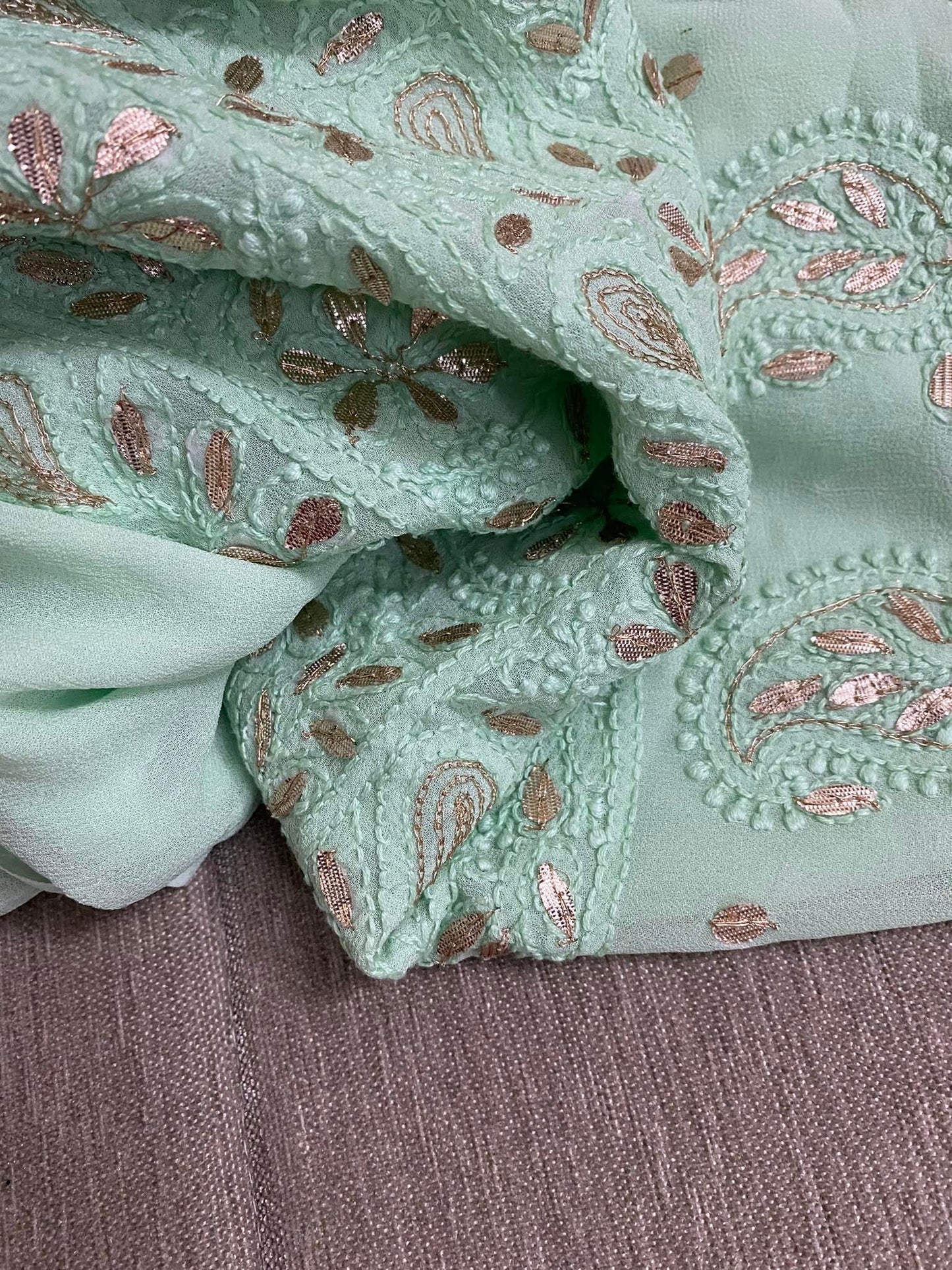 Green Gota Patti Chikankari Kurta Dupatta