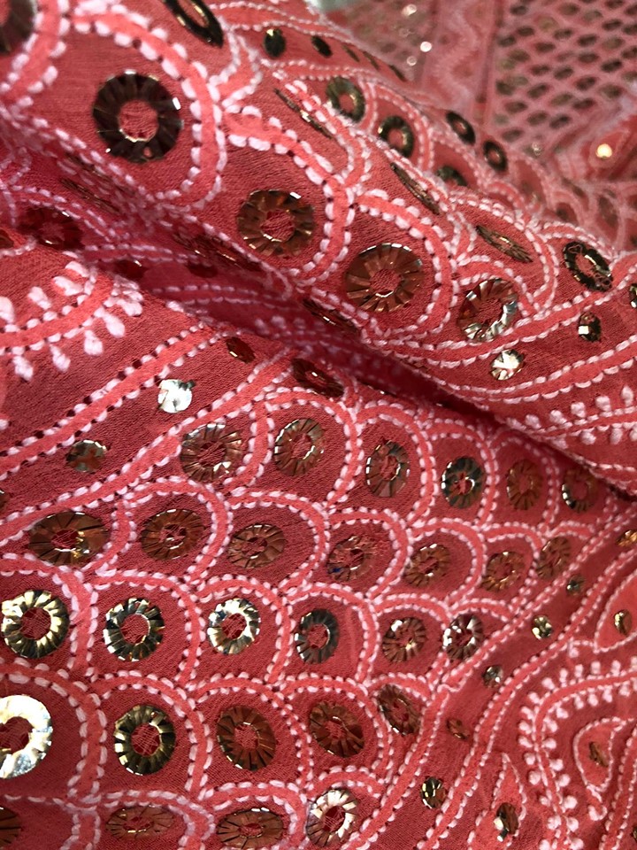 Ring Mukaish Chikankari Suit