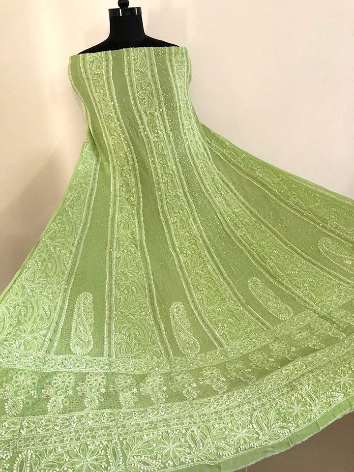 Mukaish Chikankari Anarkali Suit