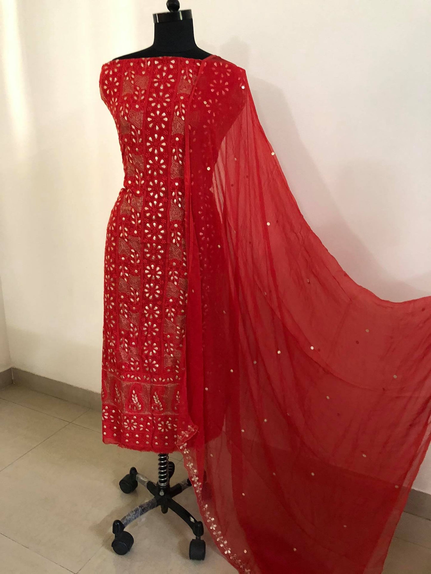 Gota Patti Lucknowi Chikankari Suit