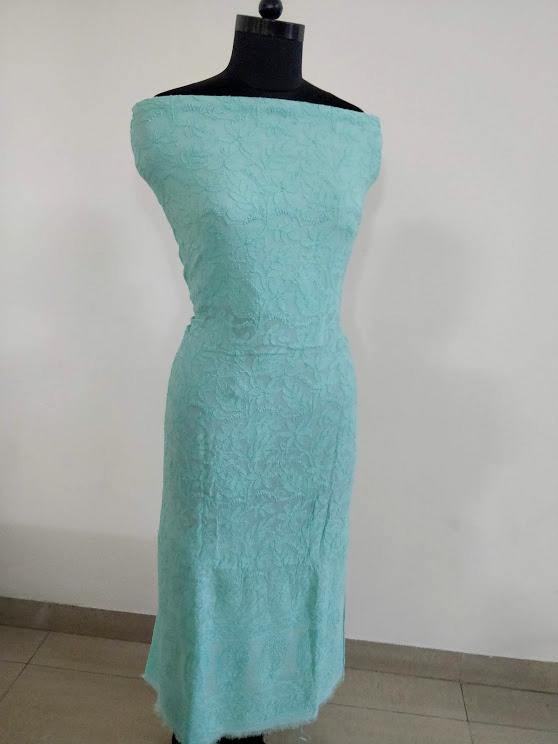 Sea Green Viscose Georgette Kurti Fabric - Dress365days