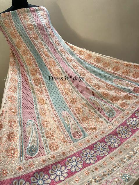 Multicolour Chikankari & Gota Patti Anarkali Suit - Dress365days