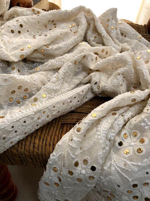 Mukaish Lucknowi Chikankari Dupatta - Dress365days