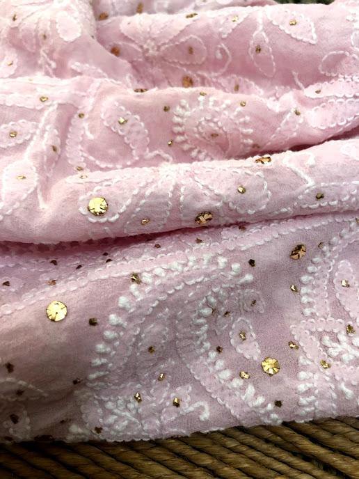 Mukaish Lucknowi Chikankari Dupatta - Dress365days