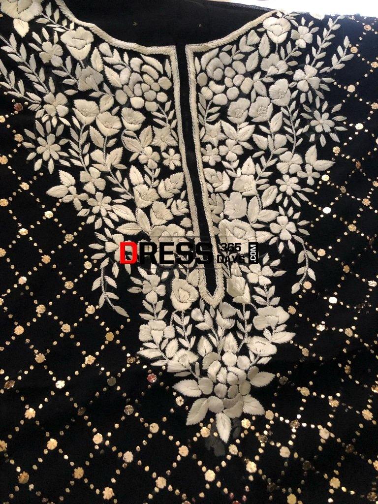 All Over Mukaish Parsi Ghara Suit Chikankari Suits