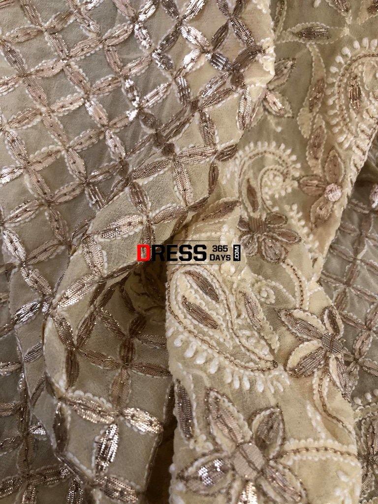 Beige Gota Patti Chikankari Lehenga Set