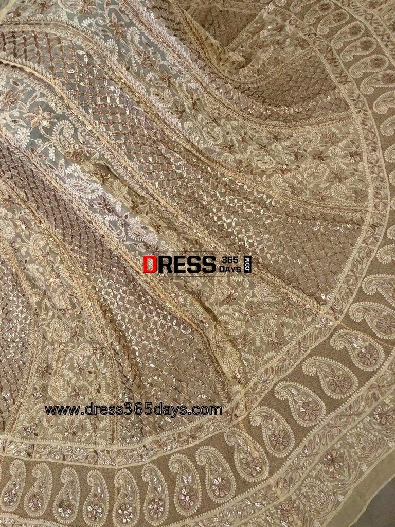 Beige Gota Patti Chikankari Lehenga Set