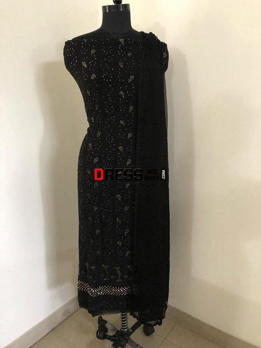 Black Mukaish Chikankari Suit Suits