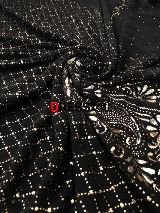 Black Pure Georgette Kamdani Suit Chikankari Suits