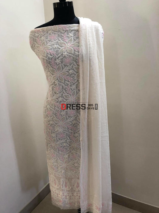 Designer Pearl Lucknowi Chikankari Suit Suits