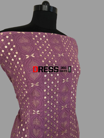 Dusty Mauve Gota Patti Chikankari Suit - Dress365days