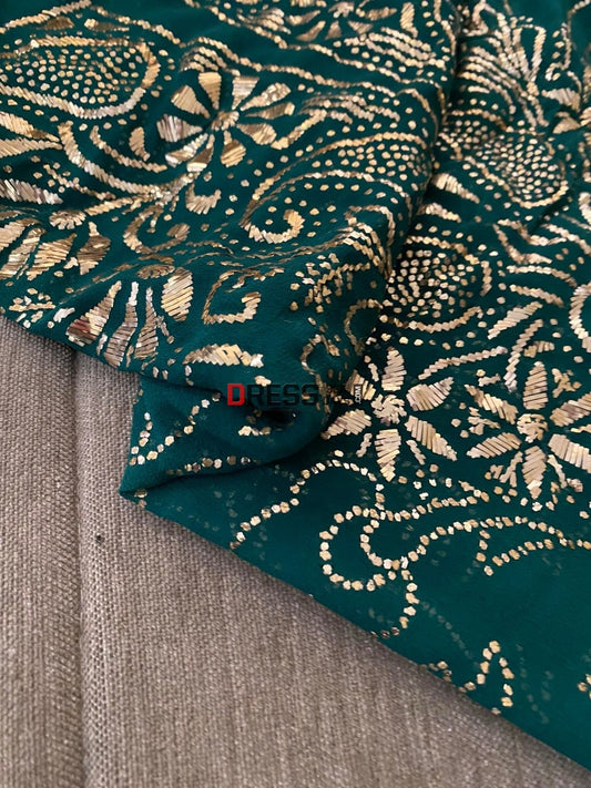 Emerald Green Kamdani Suit Chikankari Suits