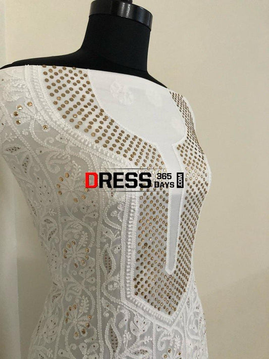 Georgette Mukaish Chikankari Suit Suits