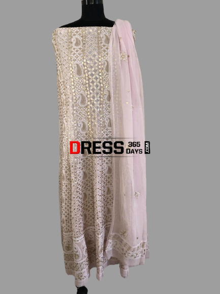 Hand Embroidered Gota Patti Chikankari Anarkali - Dress365days