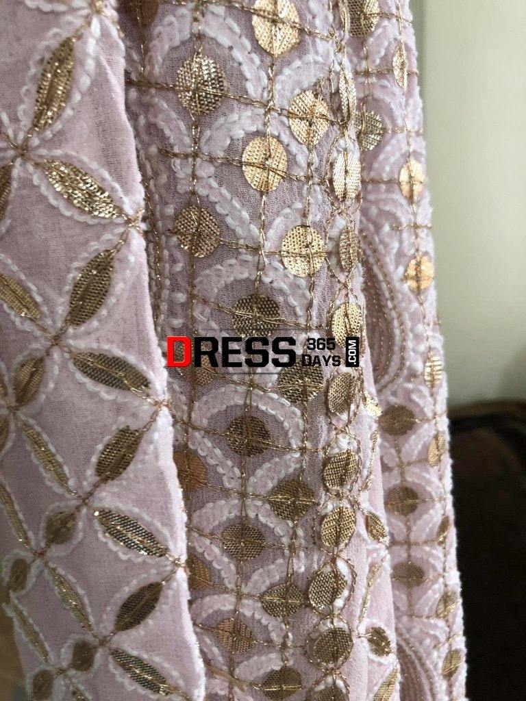 Hand Embroidered Gota Patti Chikankari Anarkali