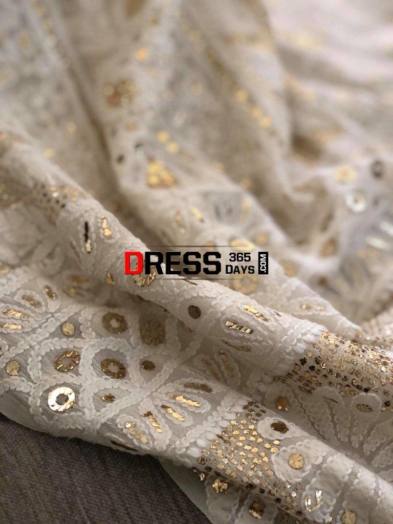 Ivory Kamdani Lucknowi Chikankari Suit Suits