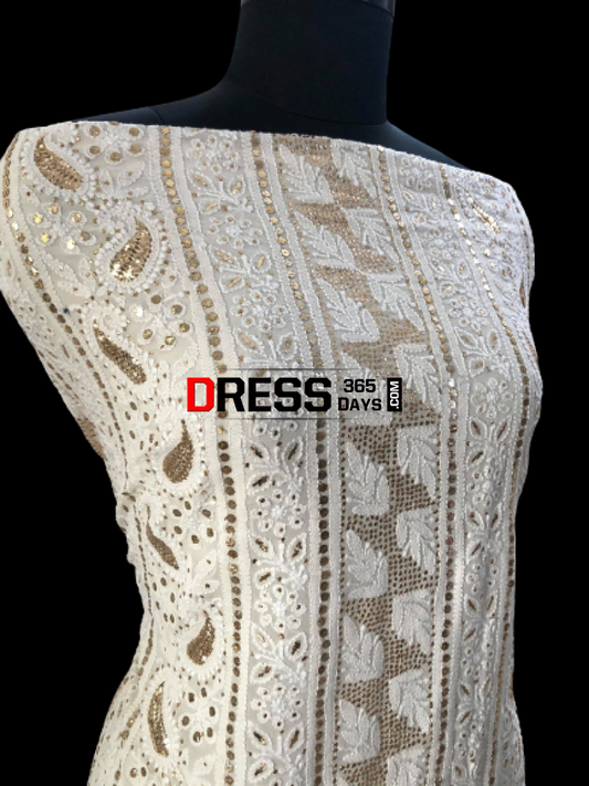 Ivory Kamdani Lucknowi Chikankari Suit Suits