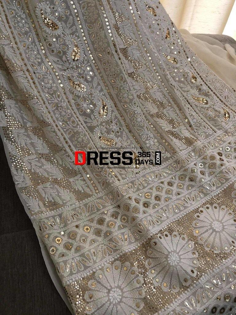 Ivory Kamdani Lucknowi Chikankari Suit Suits