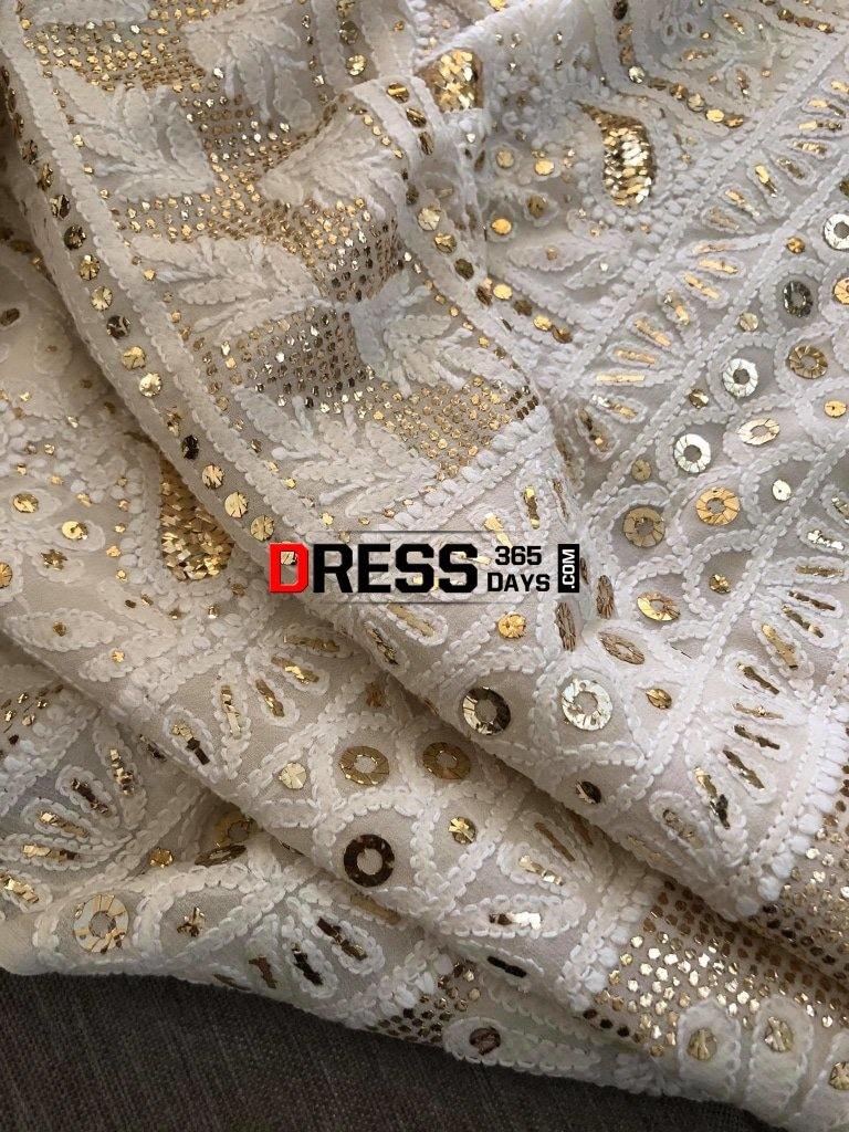 Ivory Kamdani Lucknowi Chikankari Suit Suits