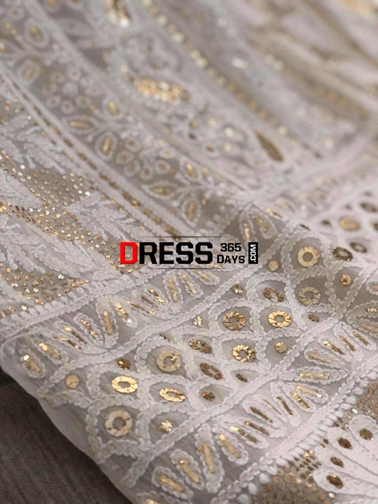 Ivory Kamdani Lucknowi Chikankari Suit Suits