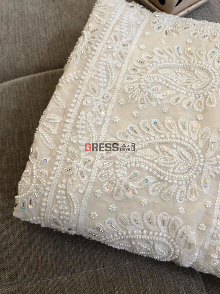 Ivory Pearl Lucknowi Suit Chikankari Suits