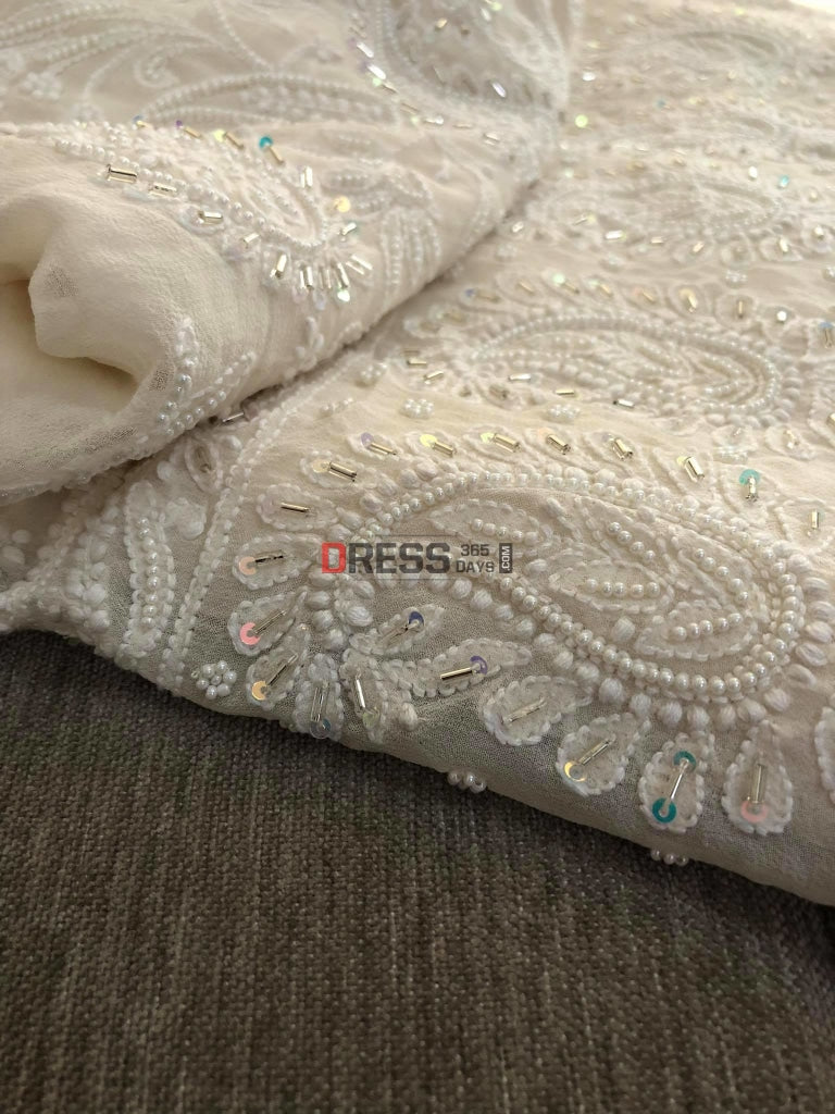 Ivory Pearl Lucknowi Suit Chikankari Suits