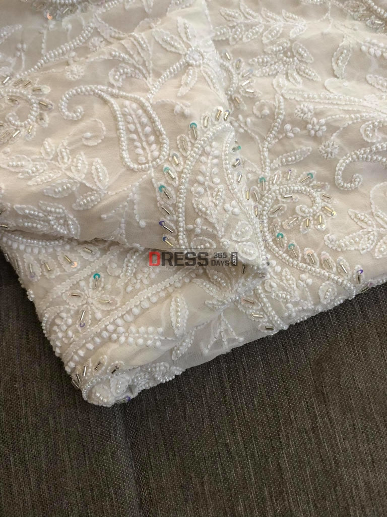 Ivory Pearl Lucknowi Suit Chikankari Suits