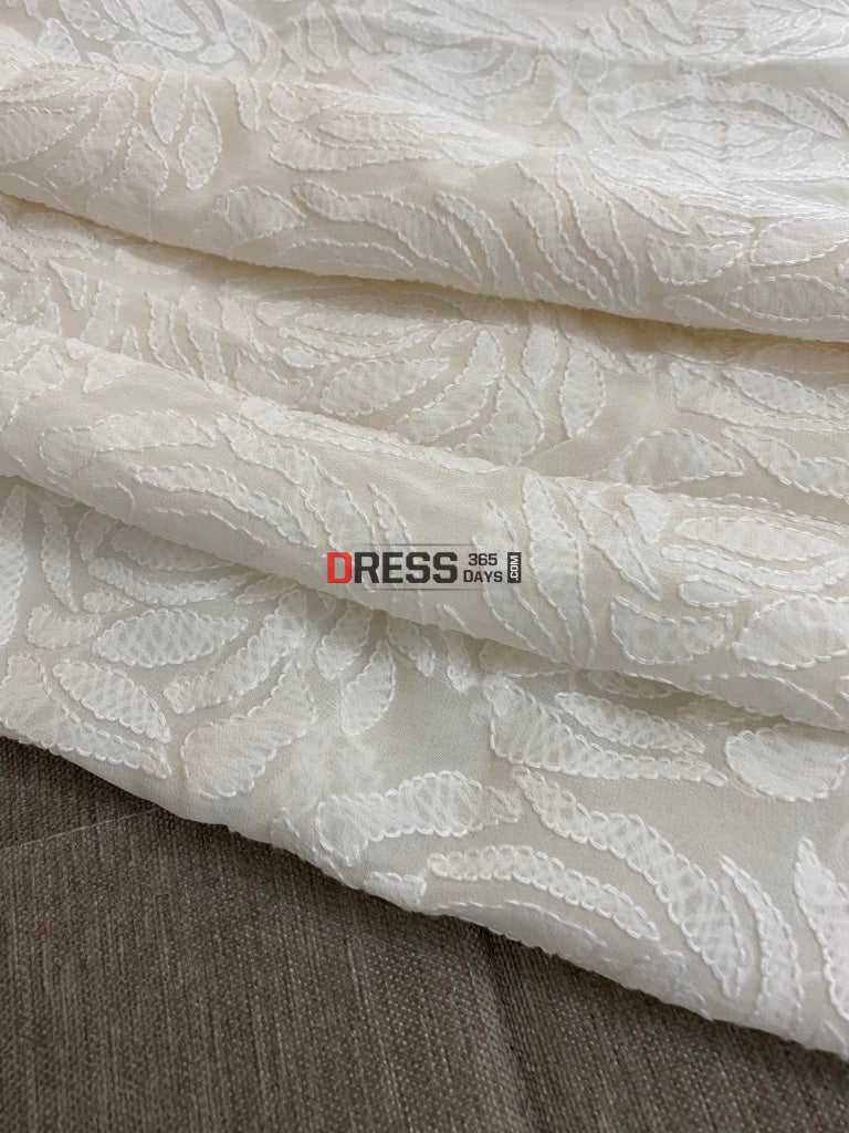 Ivory Pure Georgette Chikankari Suit Suits