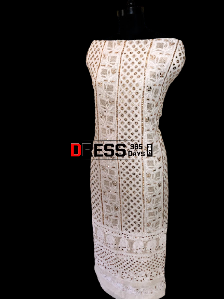 Ivory Ring Mukaish Lucknowi Suit Chikankari Suits