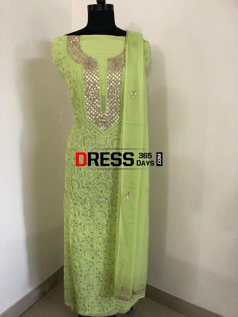 Lime Green Gota Patti Chikankari Suit Suits