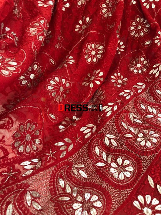 Lucknow Chikankari Gota Patti Dupatta